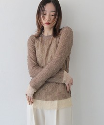 CLEIO | 【CLEIO】レイヤードデザインレーストップス(Tシャツ/カットソー)