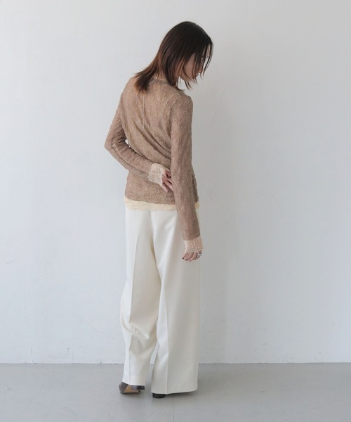 CLEIO（クレイオ）の「【CLEIO】レイヤードデザインレーストップス（Tシャツ/カットソー・レディース・ブラック/ベージュ・FREE）」の7枚目の写真