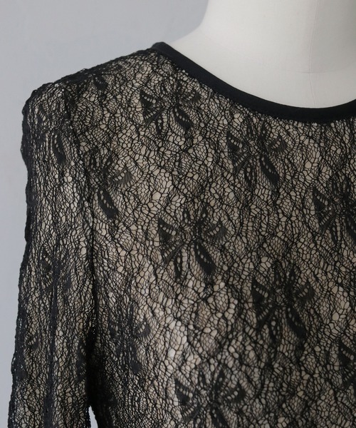 CLEIO（クレイオ）の「【CLEIO】レイヤードデザインレーストップス（Tシャツ/カットソー・レディース・ブラック/ベージュ・FREE）」の17枚目の写真