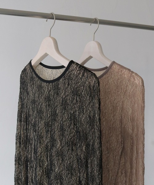 CLEIO（クレイオ）の「【CLEIO】レイヤードデザインレーストップス（Tシャツ/カットソー・レディース・ブラック/ベージュ・FREE）」の12枚目の写真