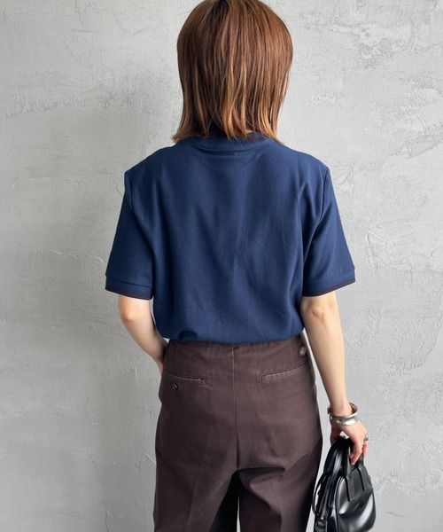 tシャツ 「FRED PERRY/フレッドペリー」 袖ティップライン ワンポイント刺繍ロゴ 鹿の子Tシャツ レディース メンズ FRED PERRY tシャツ 「FRED PERRY/フレッドペリー」 袖ティップ