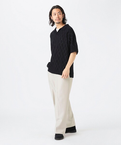 B:MING by BEAMS（ビーミングバイビームス）の「12ゲージ アーガイル スキッパー ポロシャツ（ポロシャツ・メンズ・ホワイト系その他5/ブラック・S/M/L/XL）」の3枚目の写真