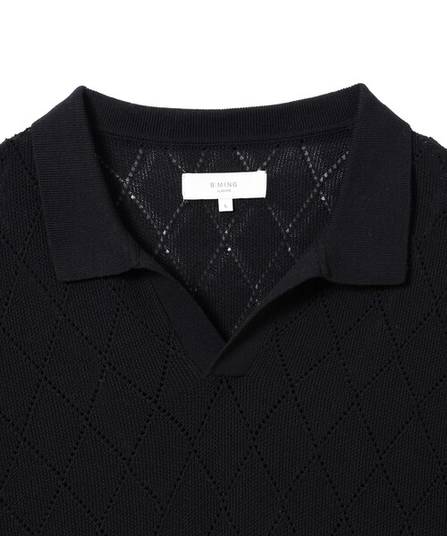 B:MING by BEAMS（ビーミングバイビームス）の「12ゲージ アーガイル スキッパー ポロシャツ（ポロシャツ・メンズ・ホワイト系その他5/ブラック・S/M/L/XL）」の10枚目の写真