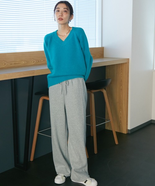 Auntie Rosa Holiday（アンティローザホリデー）の「ラグランVネックニットプルオーバー（ニット/セーター・レディース・ピンク/ブルー/ブラック/ダークグレー・FREE）」の10枚目の写真