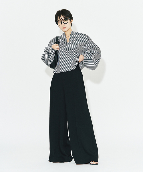 HARDY NOIR(アルディーノアール)の「《追加》カシドスワイドパンツ(スラックス・レディース・ブラック・38/36)」の3枚目の写真