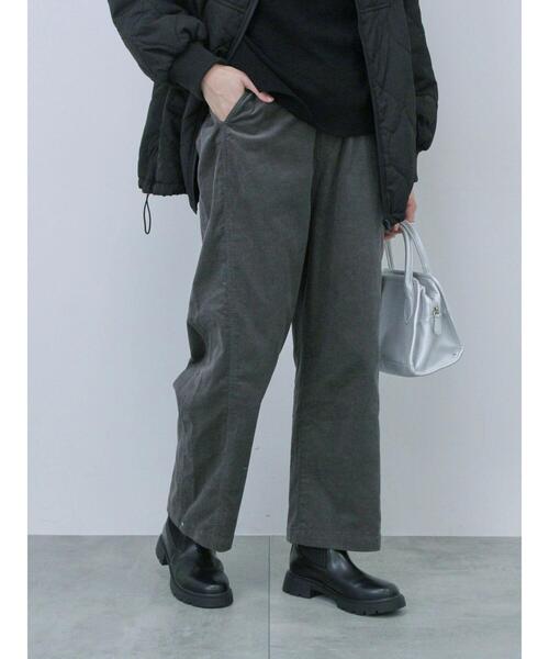 Samansa Mos2 blue（サマンサモスモスブルー）の「コーデュロイサイドタックパンツ（その他パンツ・レディース・チャコールグレー/ベージュ/キナリ・F）」の5枚目の写真