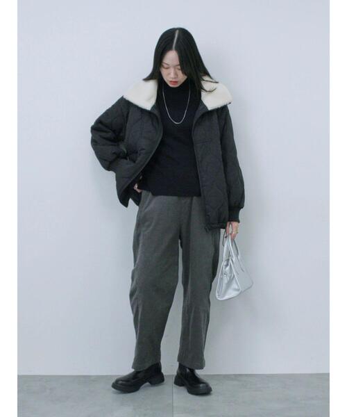 Samansa Mos2 blue（サマンサモスモスブルー）の「コーデュロイサイドタックパンツ（その他パンツ・レディース・チャコールグレー/ベージュ/キナリ・F）」の8枚目の写真