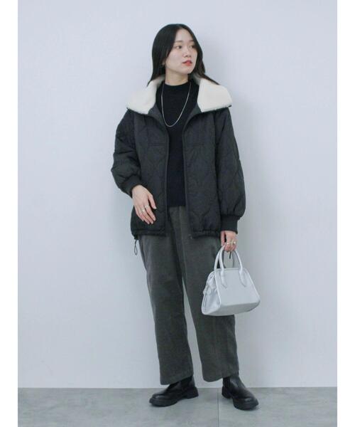 Samansa Mos2 blue（サマンサモスモスブルー）の「コーデュロイサイドタックパンツ（その他パンツ・レディース・チャコールグレー/ベージュ/キナリ・F）」の9枚目の写真