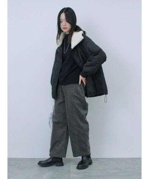 Samansa Mos2 blue（サマンサモスモスブルー）の「コーデュロイサイドタックパンツ（その他パンツ・レディース・チャコールグレー/ベージュ/キナリ・F）」の10枚目の写真