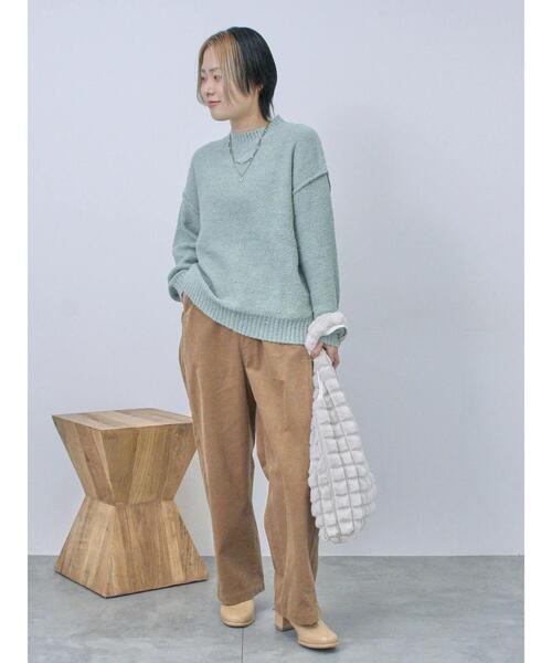 Samansa Mos2 blue（サマンサモスモスブルー）の「コーデュロイサイドタックパンツ（その他パンツ・レディース・チャコールグレー/ベージュ/キナリ・F）」の13枚目の写真