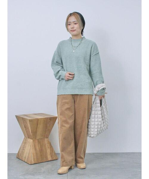 Samansa Mos2 blue（サマンサモスモスブルー）の「コーデュロイサイドタックパンツ（その他パンツ・レディース・チャコールグレー/ベージュ/キナリ・F）」の14枚目の写真