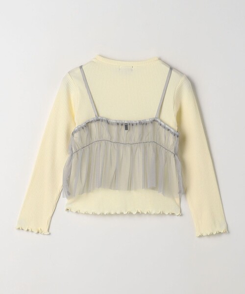 green label relaxing(グリーンレーベルリラクシング)の「チュールキャミ+プルオーバー ロングスリーブ / キッズ 100cm-130cm(Tシャツ/カットソー・キッズ・オフホワイト/ライトブルー・100cm/110cm/120cm/130cm)」の5枚目の写真