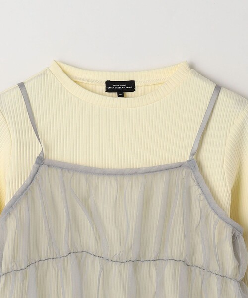green label relaxing(グリーンレーベルリラクシング)の「チュールキャミ+プルオーバー ロングスリーブ / キッズ 100cm-130cm(Tシャツ/カットソー・キッズ・オフホワイト/ライトブルー・100cm/110cm/120cm/130cm)」の6枚目の写真