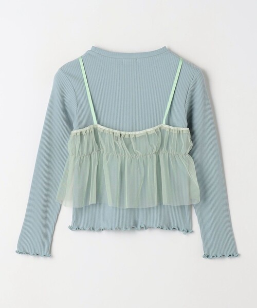 green label relaxing(グリーンレーベルリラクシング)の「チュールキャミ+プルオーバー ロングスリーブ / キッズ 100cm-130cm(Tシャツ/カットソー・キッズ・オフホワイト/ライトブルー・100cm/110cm/120cm/130cm)」の15枚目の写真