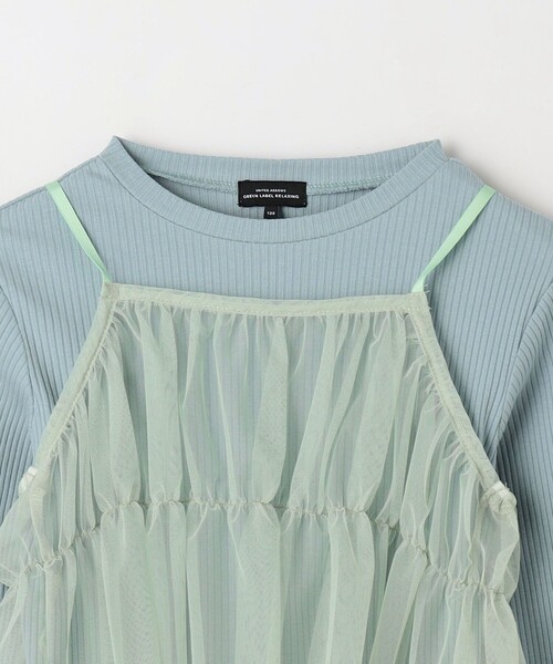 green label relaxing(グリーンレーベルリラクシング)の「チュールキャミ+プルオーバー ロングスリーブ / キッズ 100cm-130cm(Tシャツ/カットソー・キッズ・オフホワイト/ライトブルー・100cm/110cm/120cm/130cm)」の16枚目の写真