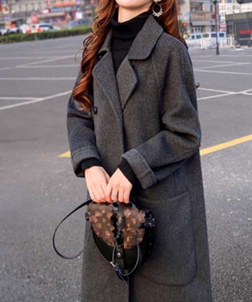 Miniministore(ミニミニストア)の「中綿 チェスターコート レディース 韓国風(トレンチコート・レディース・ブラック/ダークグレー・2XL/L/XL)」の22枚目の写真