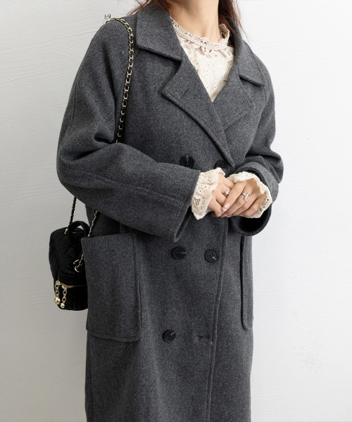 Miniministore(ミニミニストア)の「中綿 チェスターコート レディース 韓国風(トレンチコート・レディース・ブラック/ダークグレー・2XL/L/XL)」の10枚目の写真