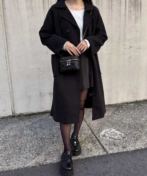 Miniministore(ミニミニストア)の「中綿 チェスターコート レディース 韓国風(トレンチコート・レディース・ブラック/ダークグレー・2XL/L/XL)」の3枚目の写真