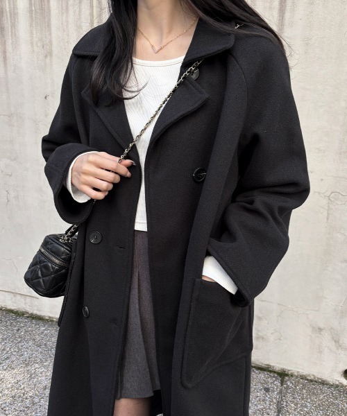 Miniministore(ミニミニストア)の「中綿 チェスターコート レディース 韓国風(トレンチコート・レディース・ブラック/ダークグレー・2XL/L/XL)」の4枚目の写真