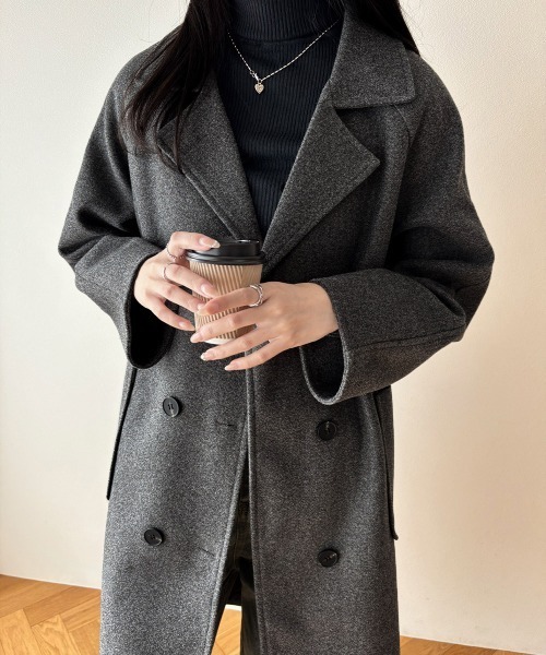 Miniministore(ミニミニストア)の「中綿 チェスターコート レディース 韓国風(トレンチコート・レディース・ブラック/ダークグレー・2XL/L/XL)」の6枚目の写真