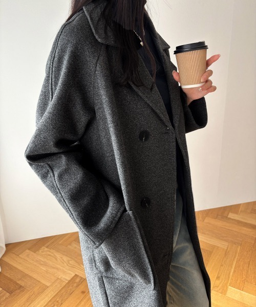 Miniministore(ミニミニストア)の「中綿 チェスターコート レディース 韓国風(トレンチコート・レディース・ブラック/ダークグレー・2XL/L/XL)」の7枚目の写真