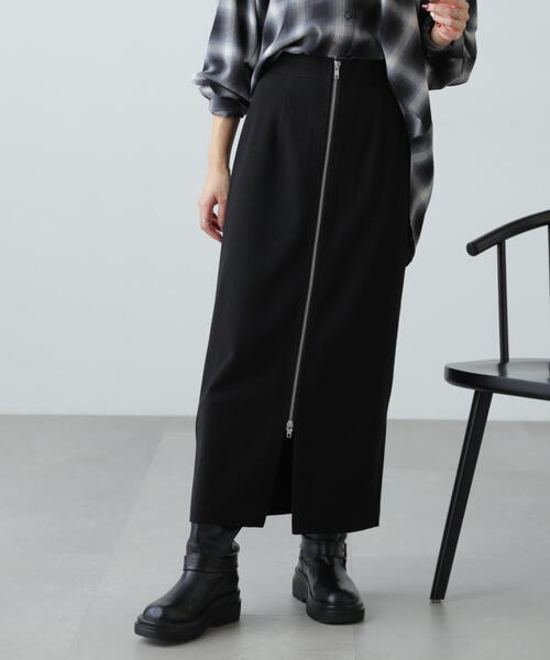 FREE'S MART（フリーズマート）の「[MFM]フロントジップストレートスカート（スカート・レディース・ブラック/グレー・SMALL/MEDIUM）」の8枚目の写真