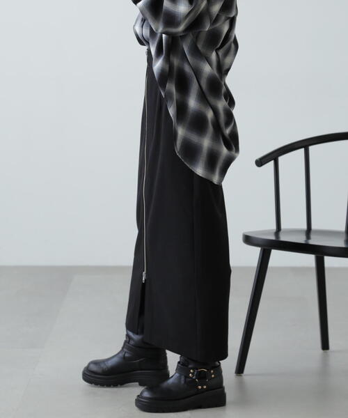 FREE'S MART（フリーズマート）の「[MFM]フロントジップストレートスカート（スカート・レディース・ブラック/グレー・SMALL/MEDIUM）」の9枚目の写真