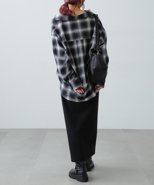 FREE'S MART（フリーズマート）の「[MFM]フロントジップストレートスカート（スカート・レディース・ブラック/グレー・SMALL/MEDIUM）」の15枚目の写真