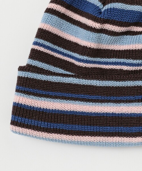 BEAMS（ビームス）の「マルチボーダー ワッチキャップ（ニットキャップ/ビーニー・メンズ・グリーン/ブラウン/ブラック・ONE SIZE）」の6枚目の写真