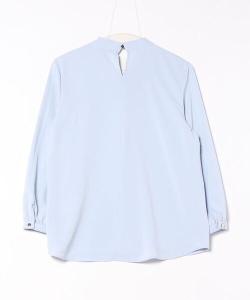 m.f.editorial（エムエフエディトリアル）の「【ストレッチ　マシンウォッシャブル】m.f.エディトリアル レディース パールボウタイ 8分袖プルオーバーブラウス（シャツ/ブラウス・レディース・サックスブルー/ホワイト/ライトグレー・MEDIUM/LARGE）」の21枚目の写真