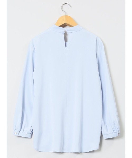 m.f.editorial（エムエフエディトリアル）の「【ストレッチ　マシンウォッシャブル】m.f.エディトリアル レディース パールボウタイ 8分袖プルオーバーブラウス（シャツ/ブラウス・レディース・サックスブルー/ホワイト/ライトグレー・MEDIUM/LARGE）」の20枚目の写真