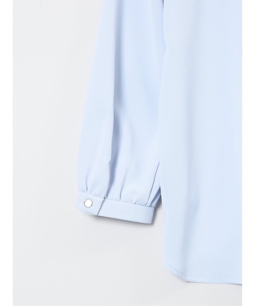 m.f.editorial（エムエフエディトリアル）の「【ストレッチ　マシンウォッシャブル】m.f.エディトリアル レディース パールボウタイ 8分袖プルオーバーブラウス（シャツ/ブラウス・レディース・サックスブルー/ホワイト/ライトグレー・MEDIUM/LARGE）」の18枚目の写真