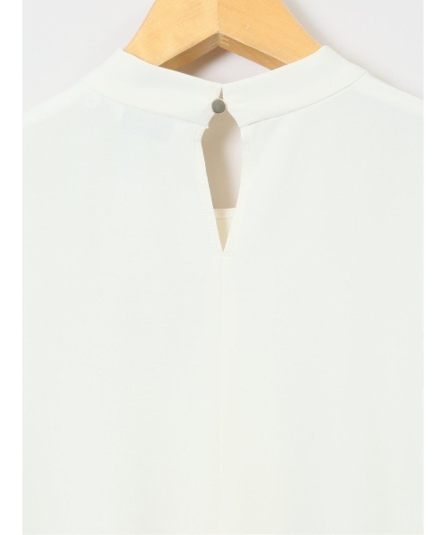 m.f.editorial（エムエフエディトリアル）の「【ストレッチ　マシンウォッシャブル】m.f.エディトリアル レディース パールボウタイ 8分袖プルオーバーブラウス（シャツ/ブラウス・レディース・サックスブルー/ホワイト/ライトグレー・MEDIUM/LARGE）」の11枚目の写真