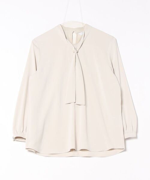 m.f.editorial（エムエフエディトリアル）の「【ストレッチ　マシンウォッシャブル】m.f.エディトリアル レディース パールボウタイ 8分袖プルオーバーブラウス（シャツ/ブラウス・レディース・サックスブルー/ホワイト/ライトグレー・MEDIUM/LARGE）」の9枚目の写真