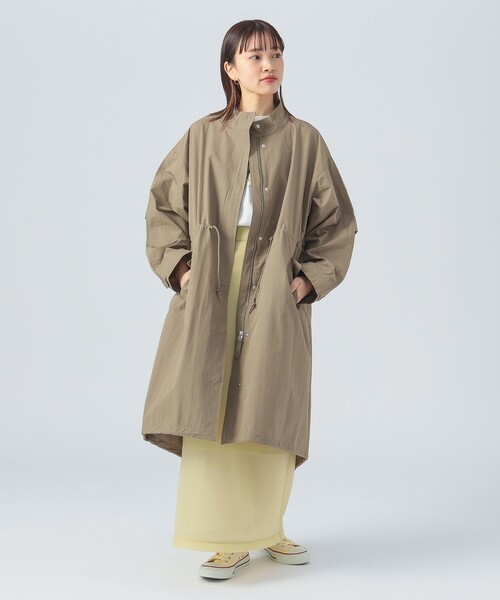 BEAMS HEART（ビームスハート）の「撥水ナイロンモッズコート（モッズコート・レディース・オリーブ/チャコールグレー/オフホワイト・FREE）」の9枚目の写真