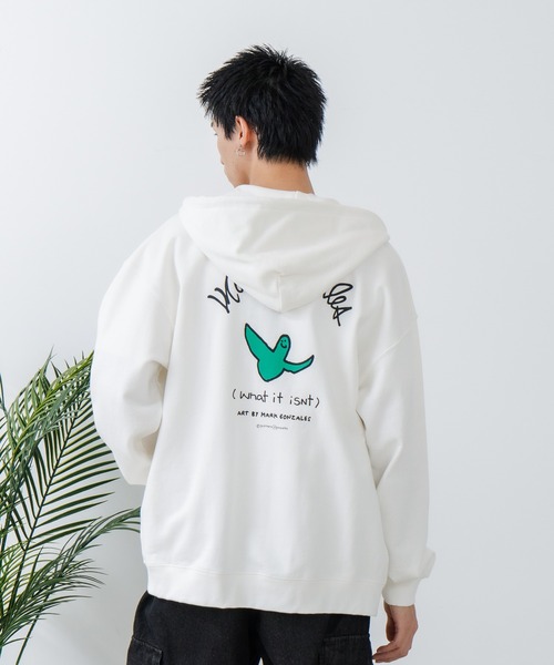 (What it isNt)ART BY MARKGONZALES(ワットイットイズント)の「【(What it isNt)ART BY MARKGONZALES / (ワットイットイズント) アートバイ マークゴンザレス】バックプリントジップフーディー(パーカー・メンズ・グレー/ホワイト/ブラック・MEDIUM/LARGE/X-LARGE)」の20枚目の写真