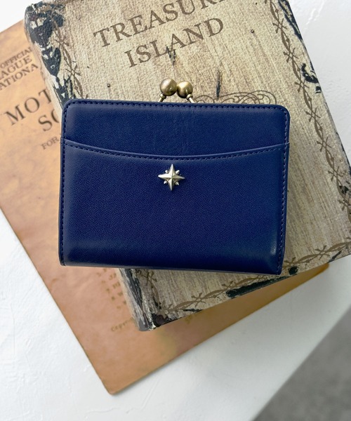 An+u（アンユー）の「[An＋u]W Starスタッズガマグチミドルウォレット（財布・レディース・ブラウン/ダークブラウン/グリーン/ブラック/ネイビー/イエロー・FREE）」の5枚目の写真