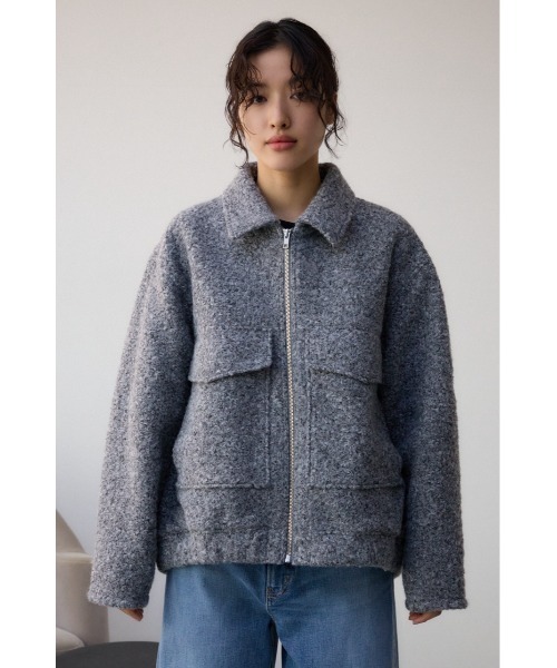AZUL by moussy(アズールバイマウジー)の「ブークレビッグポケットコート(ブルゾン・レディース・ブルー/杢グレー・SMALL/MEDIUM)」の6枚目の写真