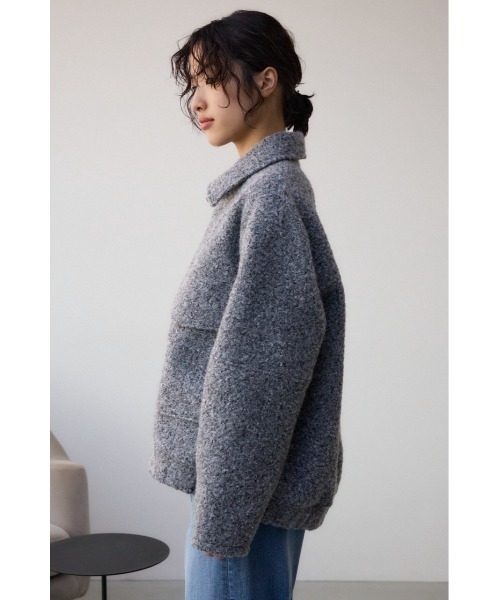 AZUL by moussy(アズールバイマウジー)の「ブークレビッグポケットコート(ブルゾン・レディース・ブルー/杢グレー・SMALL/MEDIUM)」の5枚目の写真