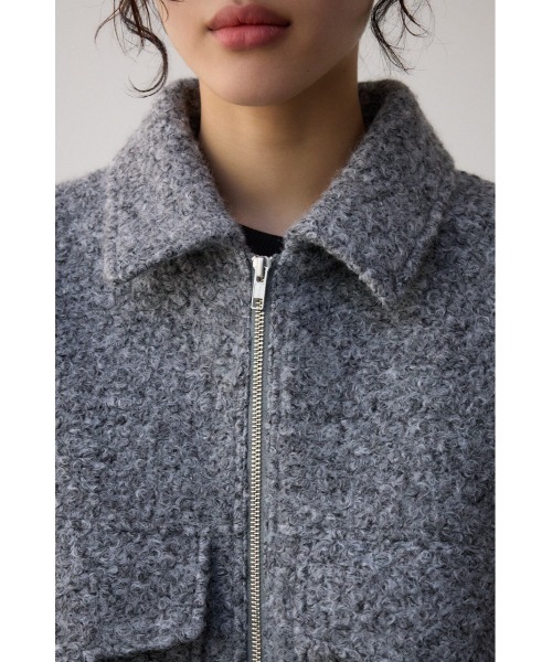 AZUL by moussy(アズールバイマウジー)の「ブークレビッグポケットコート(ブルゾン・レディース・ブルー/杢グレー・SMALL/MEDIUM)」の3枚目の写真