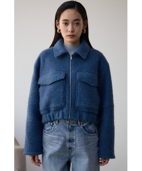 AZUL by moussy(アズールバイマウジー)の「ブークレビッグポケットコート(ブルゾン・レディース・ブルー/杢グレー・SMALL/MEDIUM)」の20枚目の写真