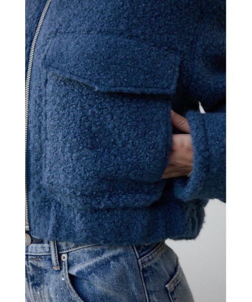 AZUL by moussy(アズールバイマウジー)の「ブークレビッグポケットコート(ブルゾン・レディース・ブルー/杢グレー・SMALL/MEDIUM)」の12枚目の写真