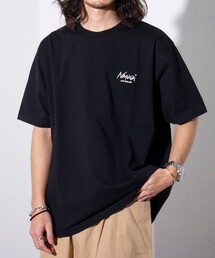 【NANGA×GLOSTER】別注 ワンポイントロゴ刺繍 バックプリントTシャツ