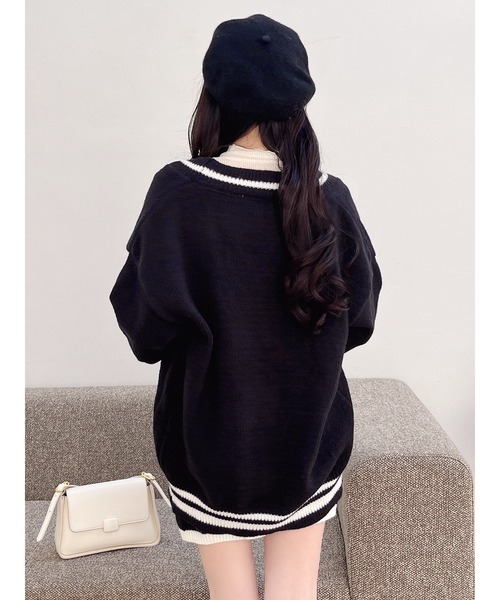 MIIA(ミーア)の「ラインジップニットセットアップ(セットアップ・レディース・ブラック/オフホワイト/グレー・FREE)」の16枚目の写真