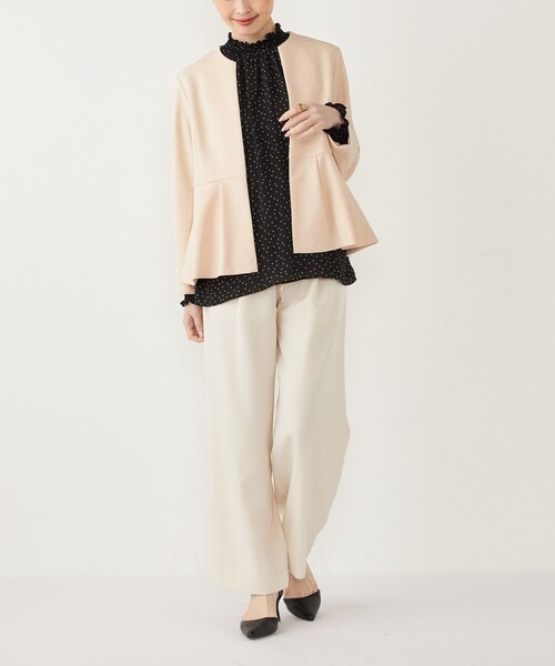 SHIPS Colors:ストレッチ ジョーゼット ペプラム ジャケット