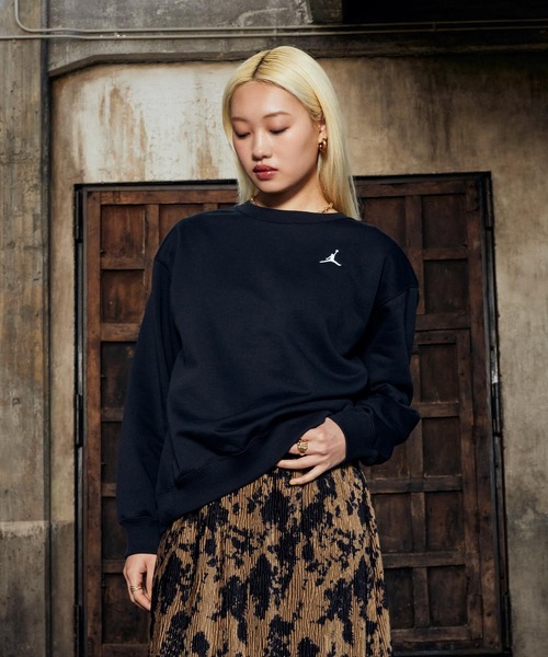 Jenniefor フレンチテリークルーネックスウェット フレンチテリー ディストレスト クルーネック