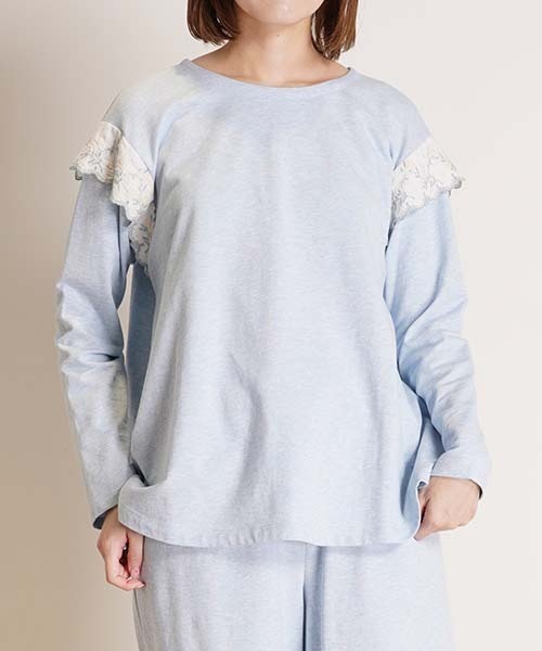 KID BLUE（キッドブルー）の「キッドブルー -ミモザレースインレイ -長袖トップス -KRBN516 -kidblue（その他トップス・レディース・サックスブルー/アイボリー・M/L）」の2枚目の写真