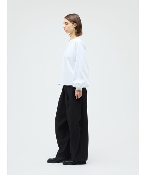 mizuiroind（ミズイロインド）の「mizuiro ind パフスリーブロングT（Tシャツ/カットソー・レディース・ホワイト/ライトグレー/ブルーグレー/アイボリー/ブラック/グレー/カーキ・FREE）」の20枚目の写真