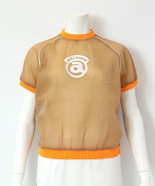 archivio(アルチビオ)の「<LADIES>シアー半袖プルオーバー(Tシャツ/カットソー・レディース・ネイビー/キャメル/ライトグリーン・S/M/L)」の6枚目の写真