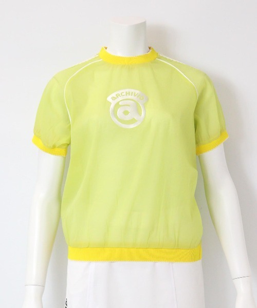archivio(アルチビオ)の「<LADIES>シアー半袖プルオーバー(Tシャツ/カットソー・レディース・ネイビー/キャメル/ライトグリーン・S/M/L)」の4枚目の写真
